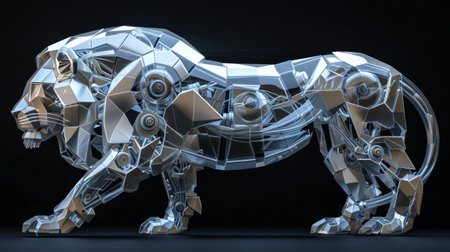 A biomimetic robot lion. The concept of modern technologies.の素材