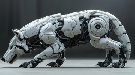 A biomimetic wolf robot. The concept of modern technologies.の素材