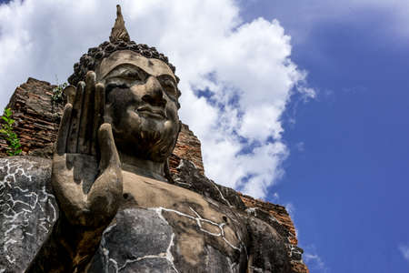 Buddha statue in Sukhothai Historical Parkの写真素材