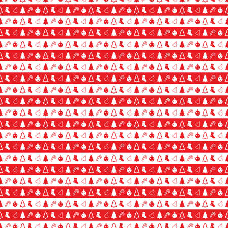 Christmas red and white seamlessのイラスト素材