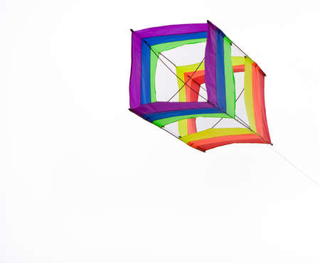 box kite isolated with a white back groundの写真素材