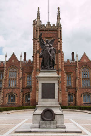 Queens university in Belfast with cloudsのeditorial素材