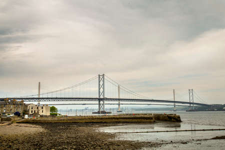 The famous forth of firth road bridge in queensferry Edinburgh