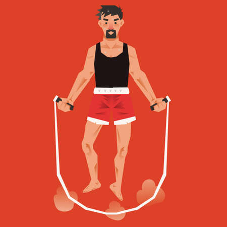 Man jumping with skipping rope