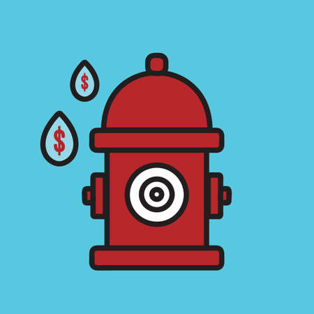 Fire hydrant with water drops