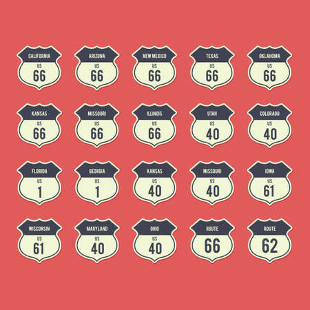 Set of US road icons
