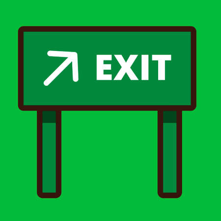 Exit road sign board