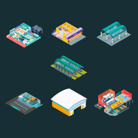 Isometric train station and airport