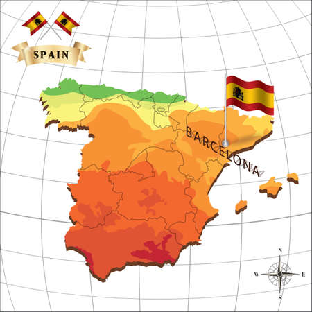 map of spain with barcelona