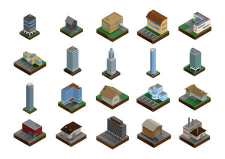set of buildings
