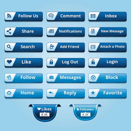 collection of social media buttons