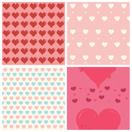 seamless heart patterns collection