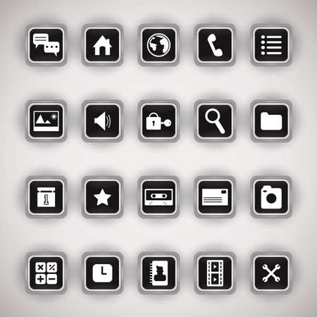 set of mobile application icons
