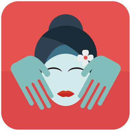 woman taking facial massage treatment