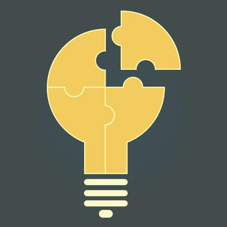 puzzles in the form of a light bulb