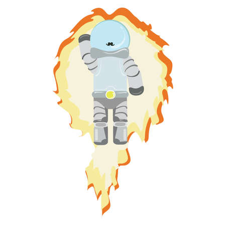 astronaut moving towards asteroid