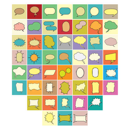 set of speech and thought bubble icons