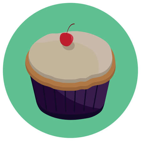 vanilla and cherry cupcake