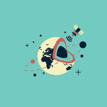 satellite and earth