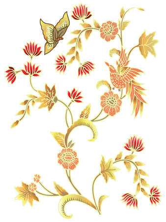bird,butterfly and floral background