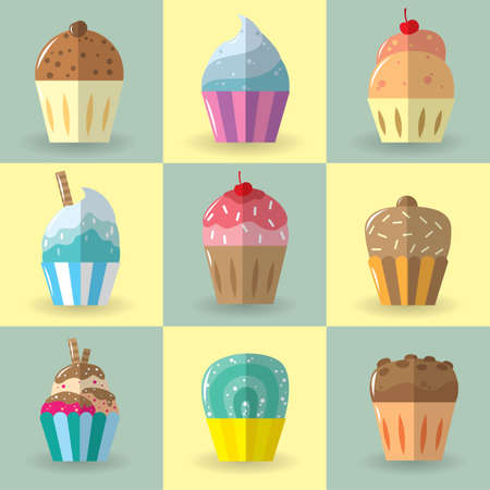 set of cupcakes