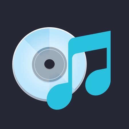compact disc and music note