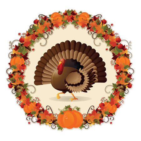 thanksgiving turkey in a wreath