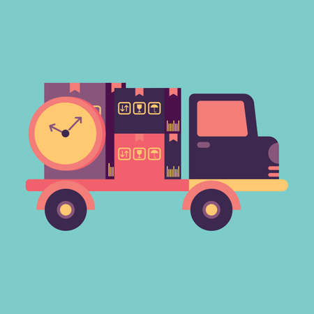delivery truck with clock
