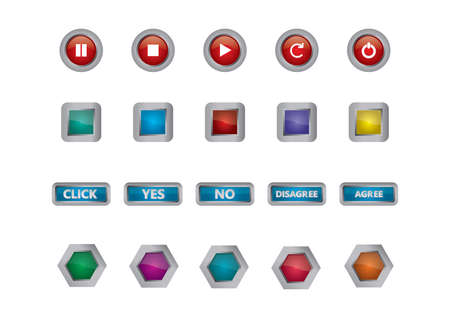 set of button icons