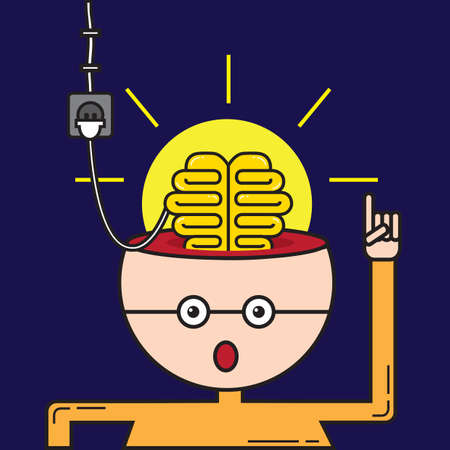 man charging his brain