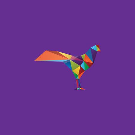 colorful faceted chicken