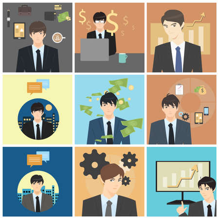 set of businessman characters