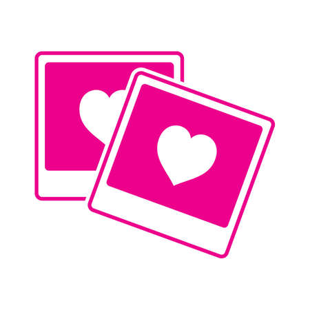 heart on instant photos