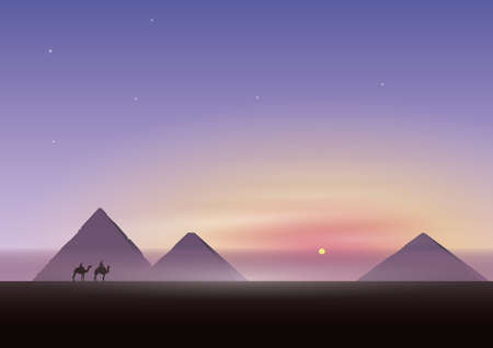 pyramids with camels