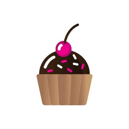 cupcake with sprinkles and cherry toppings