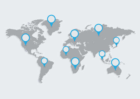 world map with location marker design