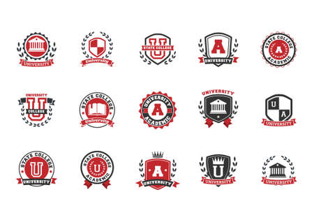 set of university logo element icons