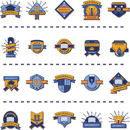 set of university logo elements