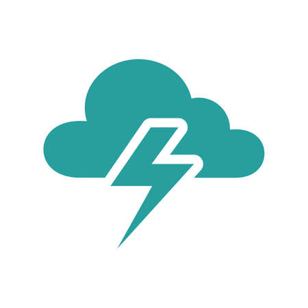 Lightning with cloud icon