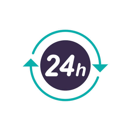 24 hour icon isolated flat illustration graphic design