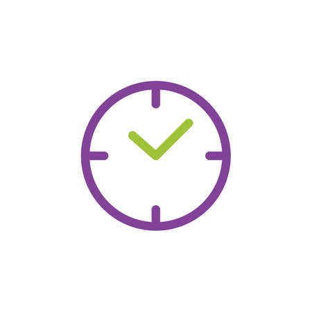 Clock icon on a white color.