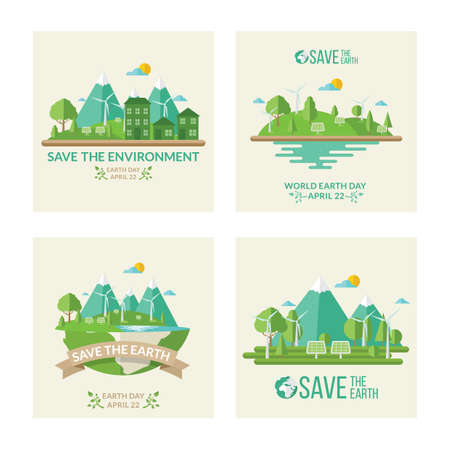 set of earth day icons