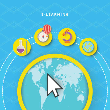 global e-learning concept
