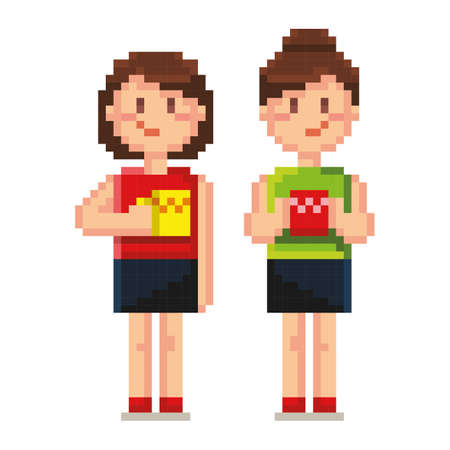 pixel art businesswomen taking a break