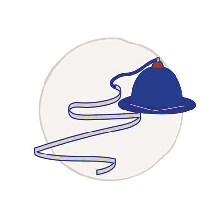 korean long ribbon hat