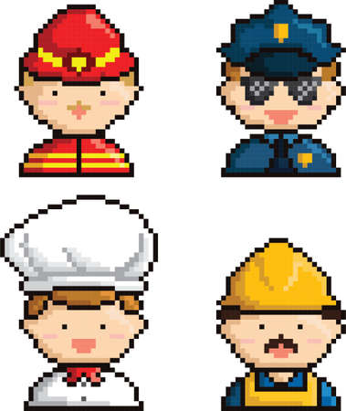 collection of pixel art occupations