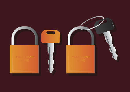 vector of padlocks and keys