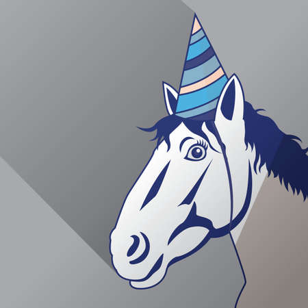 a horse wearing a party hat