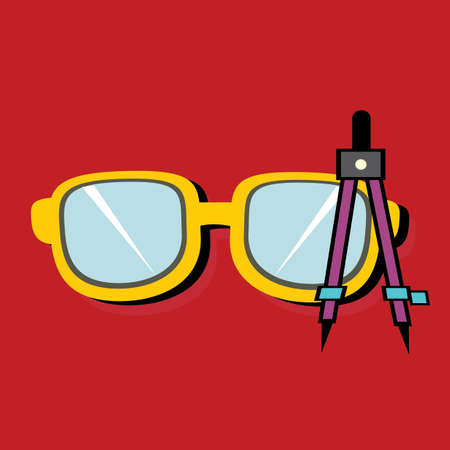 glasses with geometry compass