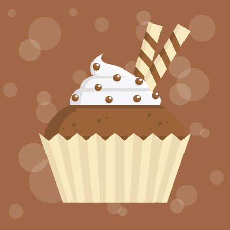 cupcake with wafer sticks
